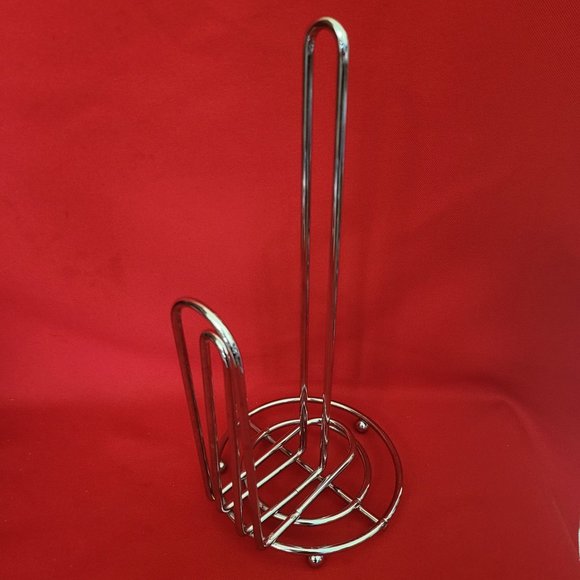 Chrome Plated Metal Steel Paper Towel Holder Countertop - Picture 6 of 12